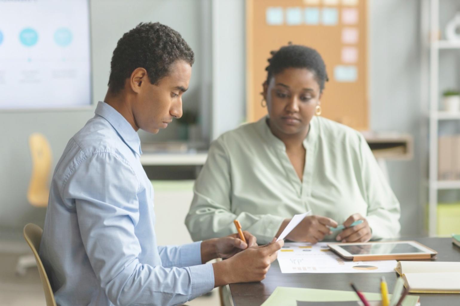 Financial analysis collaboration workspace showing data review process